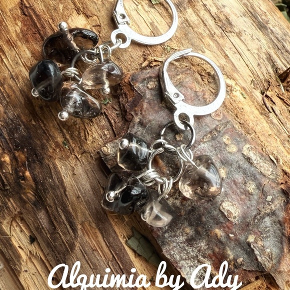 Smokey quartz chandelier statement earrings - Picture 1 of 1